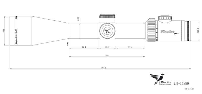 Lunette de visée ics dessin Nighteagle 2,5-15x50