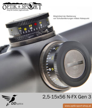 Zielfernrohr DDoptics V6 2,5-15x56 NFX | MOA Verstellung 10 DDoptics 2,5-15x56 N-FX Zielfernrohr Gen 3