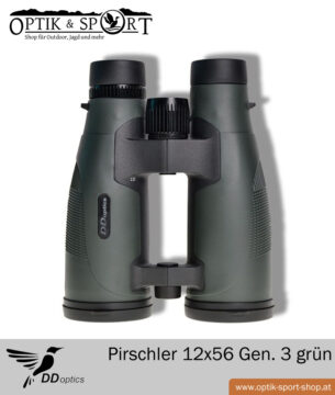 Fernglas DDoptics Pirschler 12x56 grün Gen 3 Detail stehend