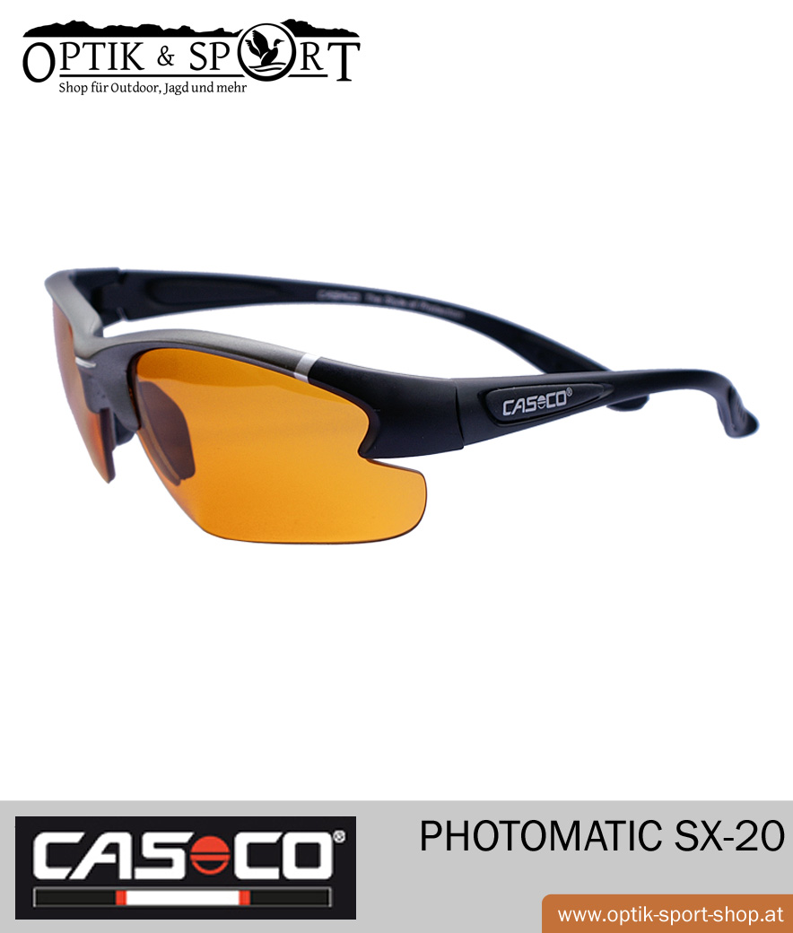 CASCO Fahrrad/Sportsonnenbrille SX-20 Polarized/Polarisiert Schwarz/Weiß/Orange 