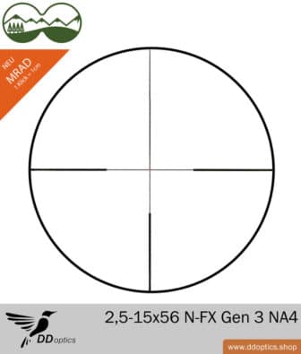Pușcă, binoclu DDoptics, stoc din fibră de carbon UNIC | Optik Sport Shop Startseite 23 DDoptics ZF 2.5-15x56-N-FX Reglare clic 1 cm