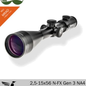 Visor DDoptics 2.5-15x56 N-FX Gen 3 con punto iluminado 1 cm ajuste click