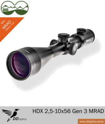 DDoptics 2,5-10x56 Gen 3 MRAD nastavení kliknutím