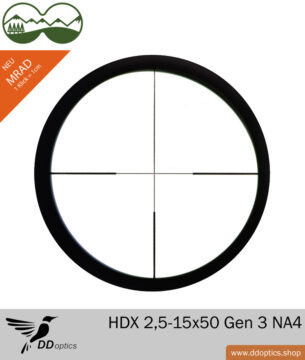 DDoptics ZF Nighteagle HDX 2.5-15x50 Generation 3 - New Reticle 4 MRAD