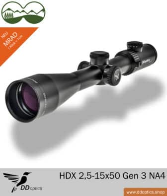 DDoptics ZF Nighteagle HDX 2,5-15x50 3. generace - nová muška 4 MRAD