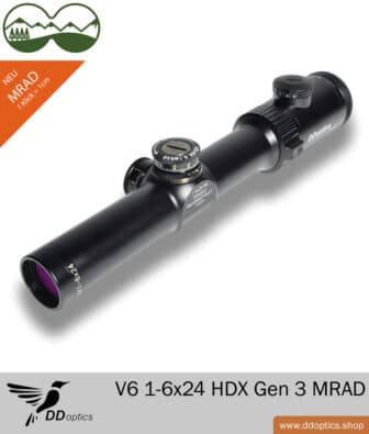 Parallax error and parallax compensation - Scope 6 DDoptics V6 1-6x24 HDX Gen 3 riflescope