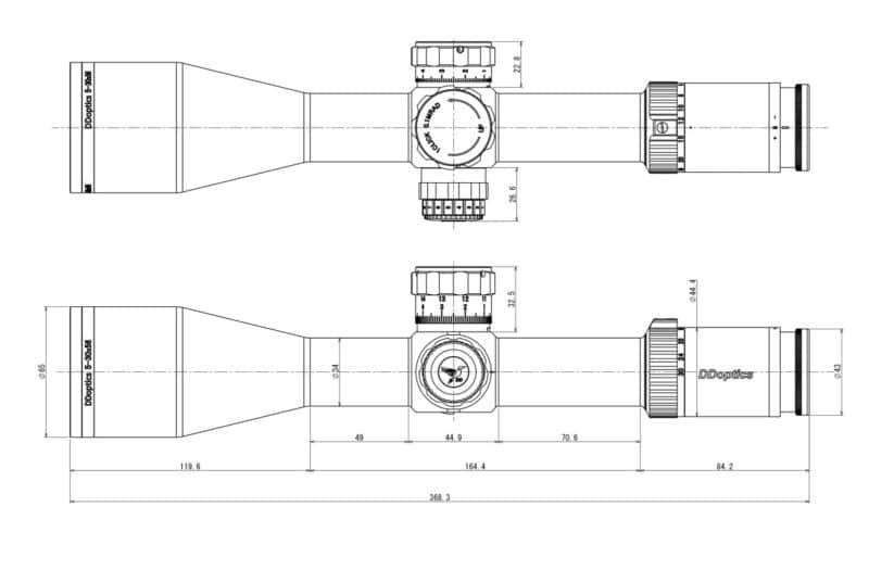 Visor DDoptics V6 5-30x56 DDMP dibujo