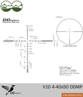 Cannocchiale da puntamento DDoptics V10 4-40x50 reticolo DDMP