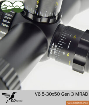 Visor DDoptics Nighteagle 5-30x50 Tactical | V6 | MilDot | Ajuste MRAD - Gen 3 9 Visor DDoptics V6 5-30x50 MRAD Gen 3