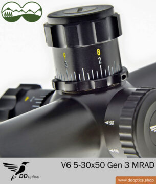 Visor DDoptics Nighteagle 5-30x50 Tactical | V6 | MilDot | Ajuste MRAD - Gen 3 11 Visor DDoptics V6 5-30x50 MRAD Gen 3