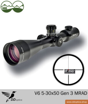 Lunette de visée DDoptics V6 5-30x50 MRAD Gen 3 IFiber