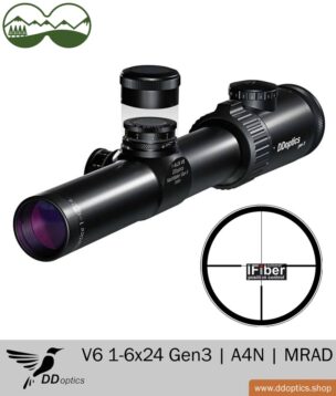 DDoptics Lunette de visée Nighteagle V6 1-6x24 Gen3 | A4N | MRAD