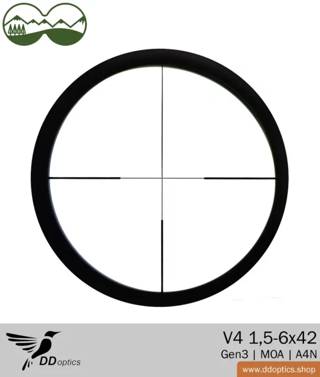 DDoptics riflescope Nighteagle V4 1.5-6x42 Gen3 | MOA | A4N reticle