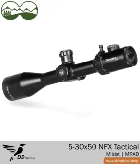 Taktyczna luneta celownicza DDoptics Nighteagle 5-30x50 NFX | MilDot | Regulacja MRAD 9 Luneta celownicza Nighteagle 5-30x50 NFX | MilDot MRAD | DDoptics