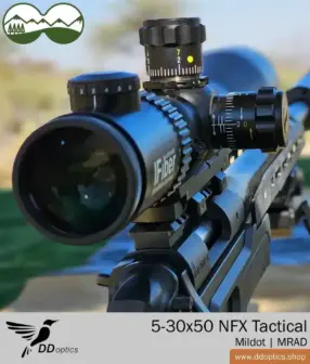 Taktyczna luneta celownicza DDoptics Nighteagle 5-30x50 NFX | MilDot | Regulacja MRAD 11 Luneta celownicza DDoptics Nighteagle 5-30x50 NFX | MilDot MRAD