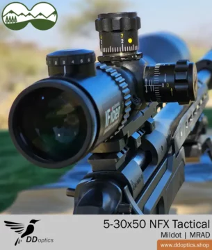 DDoptics Nighteagle 5-30x50 NFX Tactical riflescope | MilDot | MRAD adjustment 11 DDoptics Nighteagle 5-30x50 NFX riflescope | MilDot MRAD