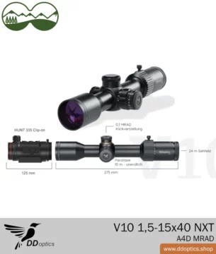 DDoptics Zielfernrohr V10 1,5-15x40 NXT MRAD | A4D 7 DDoptics Zielfernrohr V10 1,5-15x40 NXT MRAD | A4D mit Wärmebild