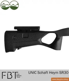 Uchwyt na węglową kolbę UNIC Revolution marki FBT | do broni Heym SR 30 Waffe 7 Kolba Heym SR 30 UNIC Carbon z regulowaną baką policzkową | Fine Ballistic Tools