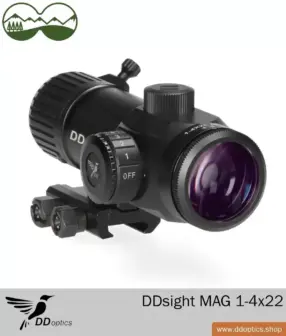 Vedere cu punct roșu DDsight MAG 1-4x22 de la DDoptics | Reticul tactic | Control manual al punctului roșu 9 DDsight MAG 1 4x22 2