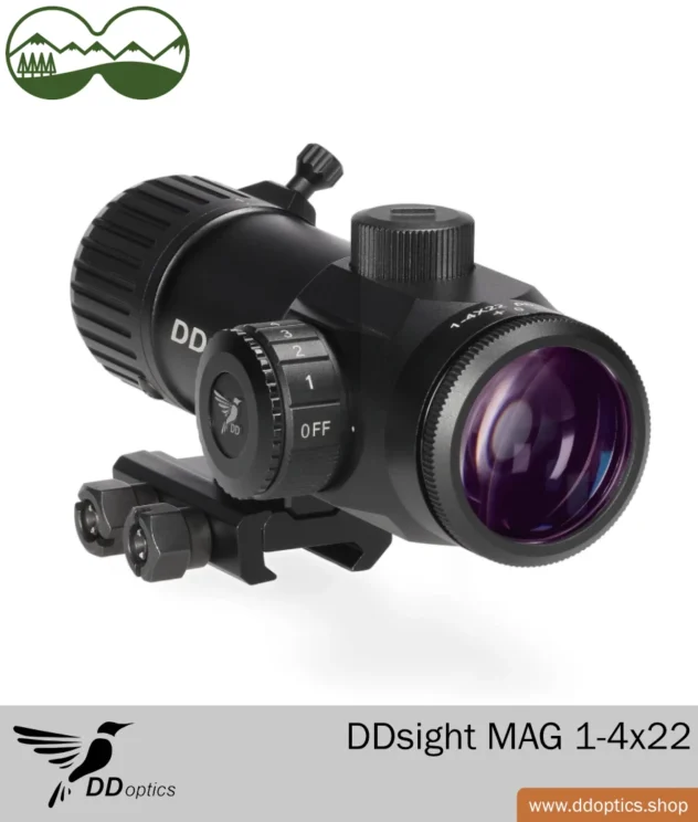 RedDot Visier DDsight MAG 1-4x22 von DDoptics | Jagdliches Absehen | Manuelle Leuchtpunktregelung - Image 3