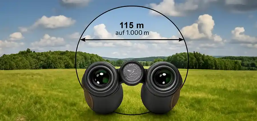 DDoptics NXT 10x42 Fernglas schwarz/grün oder schwarz/braun | Bestes Allround-Fernglas unter 500 € für Vogelbeobachtung, Jagd & Wandern 18 DDoptics NXT 10x42 Fernglas Sehfeld