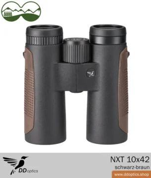 DDoptics NXT 10x42 Jumelles noir/vert ou noir/marron | Meilleures jumelles polyvalentes à moins de 500 € pour l'observation des oiseaux, la chasse et la randonnée 9 DDoptics NXT 10x42 jumelles noir-marron avant