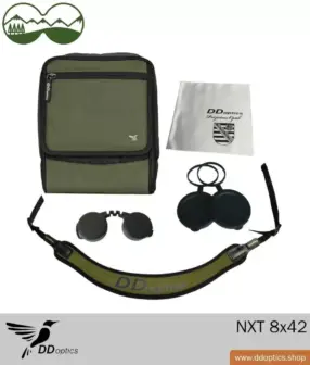 Binoclu DDoptics NXT 8x42 negru/verde sau negru/maro 11 Domeniul de aplicare de livrare NXT binoculars